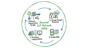 A summary of the key elements needed to secure an IoT network as detailed in the guide.